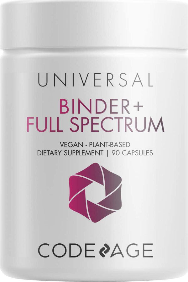 Codeage Binder + Systemic Binder Supplement - Activated Charcoal Pills, Bentonite Clay Mineral Powder, Fulvic and Humic Acids, Molybdenum, Carbon Forms - 90 Capsules