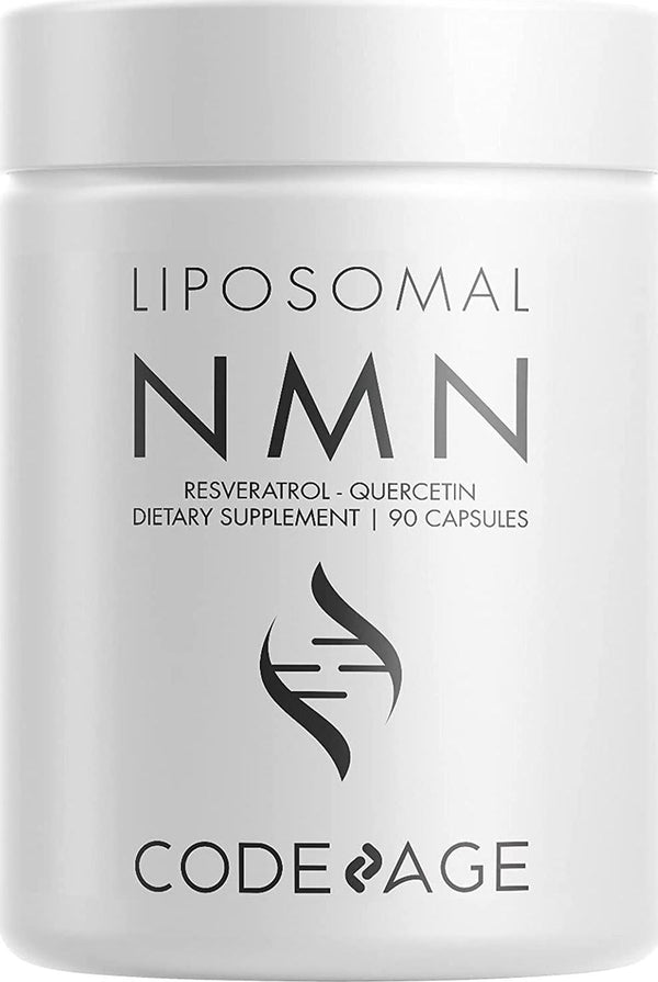 Codeage Liposomal NMN Supplement, Nicotinamide Mononucleotide, NAD precursor, Resveratrol, Betaine Anhydrous TMG, Riboflavin, Vitamin B12 and Quercetin, Non-GMO Liposomal Matrix Vegan Blend, 90 Capsules