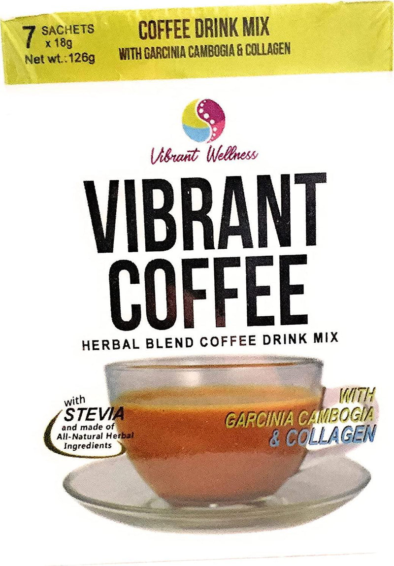 Coffee with Stevia, Garcinia Cambogia and Collagen for Weight Loss, 7 Sachets in 1 Box