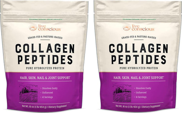 Collagen Peptides - Hair, Skin, Nail, and Joint Support - Type I and III Collagen - All-Natural Hydrolyzed Protein - 82 Servings - 32oz (2-Pack)