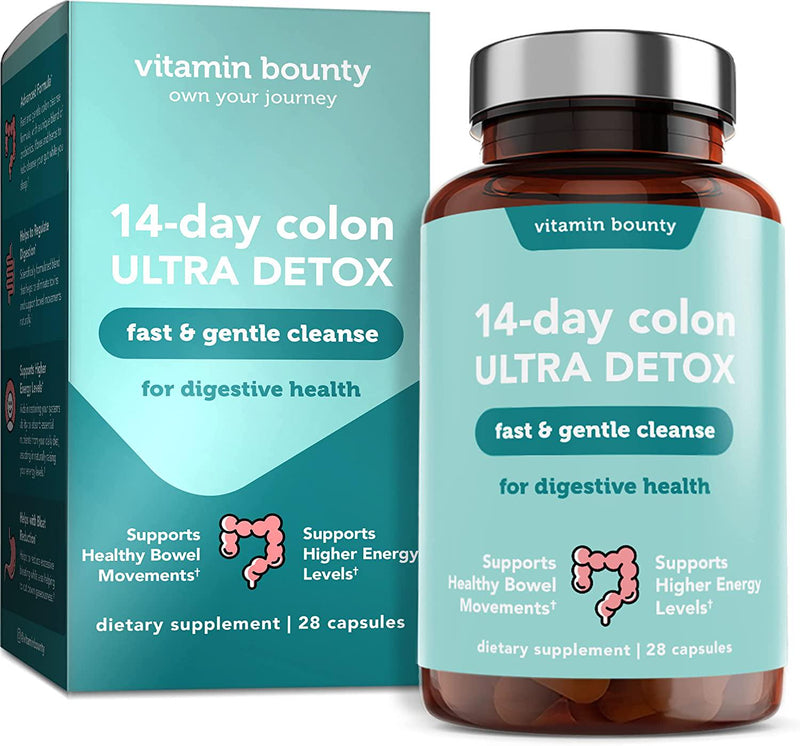 Colon Cleanse - 14 Day Gentle Cleanse, Premium Quality Colon Cleanser to Support Gut Health and Natural Bowel Movements - Vitamin Bounty