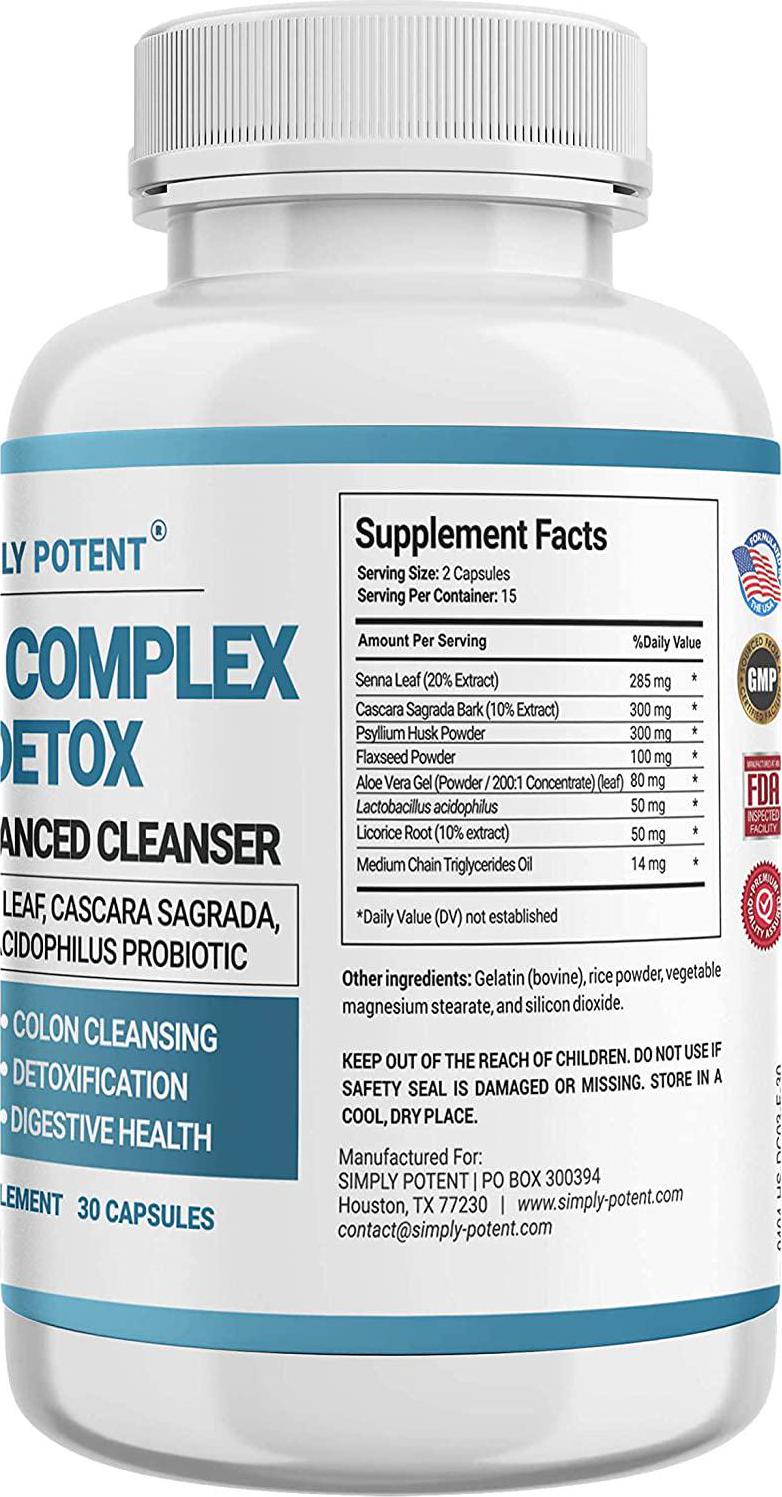 Colon Cleanse, Colon Cleanser and Detox, Colon Health Supplement with Probiotic, Laxatives, MCT Oil and Fibers for Cleansing, Constipation Relief, Digestive Health and Energy, 30 Capsules