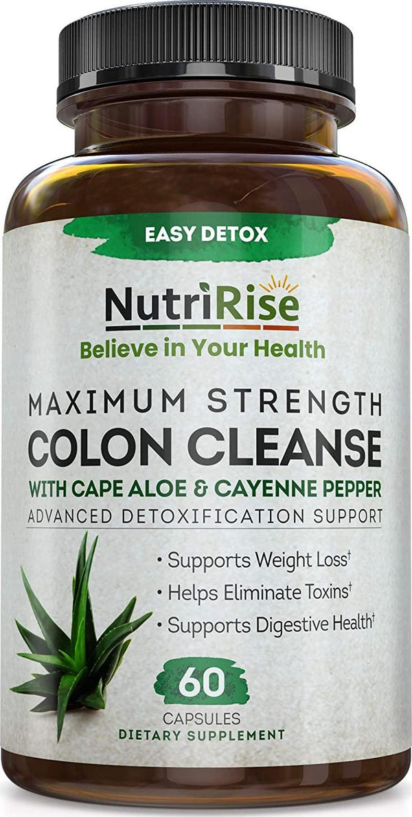 Colon Cleanse Extra Strength - Cape Aloe Capsules: Supports Weight Management For Women and Men Fiber Supplement Digestive Support Blend - Gentle, No Cramping