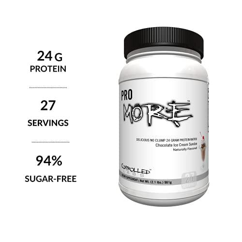 Controlled Labs PROmore Protein Powder (27 Servings) - 24g Protein Per Scoop - Premium Smooth-Drink Formula (Chocolate Ice Cream Sundae)