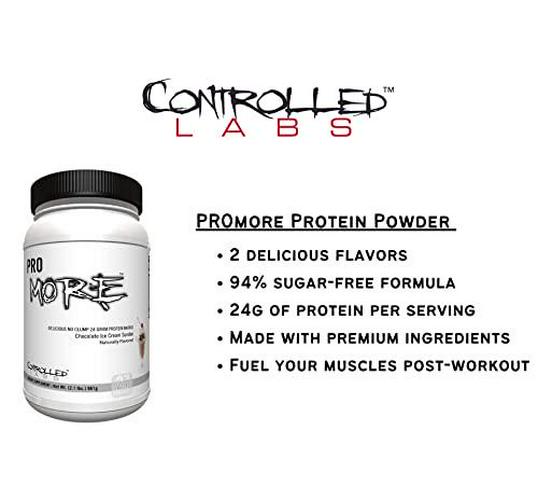 Controlled Labs PROmore Protein Powder (27 Servings) - 24g Protein Per Scoop - Premium Smooth-Drink Formula (Chocolate Ice Cream Sundae)