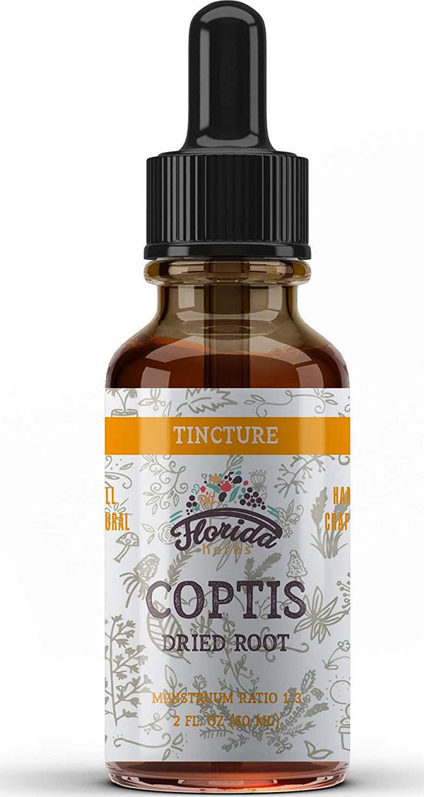 Coptis Tincture Organic Coptis Extract (Rhizoma Coptidis) Dried Root - Organic Supplement - Non GMO Gluten Free in Cold-Pressed Organic Vegetable Glycerine 2 Oz