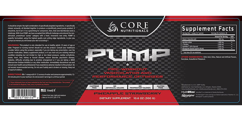 Core Nutritionals Core Pump Pineapple Strawberry