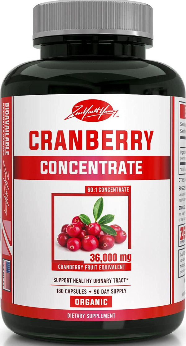 Cranberry Pills, 36,000mg Fresh Cranberries Equivalent, 180 Capsules,