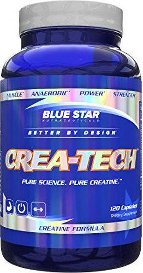 CreaTech Buffered Creatine Capsules: 3 Grams Creapure Buffered Creatine Monohydrate - Creatine Pills that Build Muscle and Increase Strength, With Electrolytes for Less Water Retention, 120 Capsules
