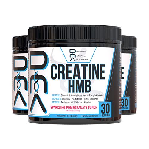 Creatine HMB - Discover Natural Athletics - DNA - Creatine + HMB for Men and Women, Increase Muscle Size and Strength, Improve Workout Recovery (Sparkling Pomegranate Punch)