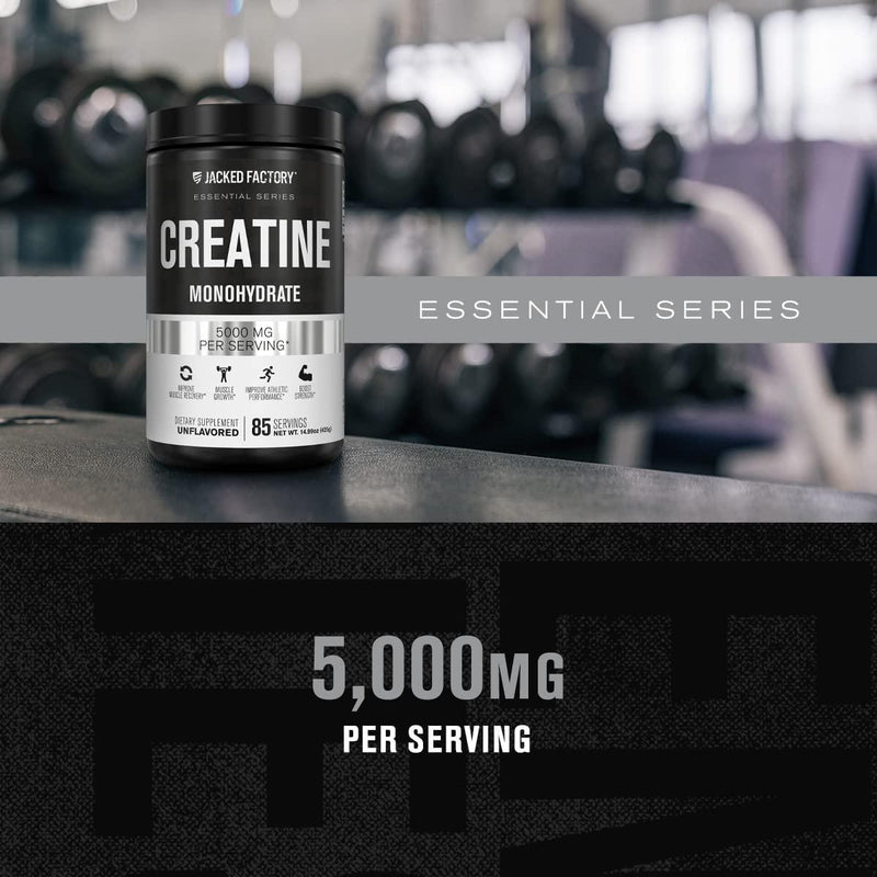 Creatine Monohydrate Powder 5g - Premium Creatine Supplement for Muscle Growth, Increased Strength, Enhanced Energy Output and Improved Athletic Performance - 85 Servings, Unflavored