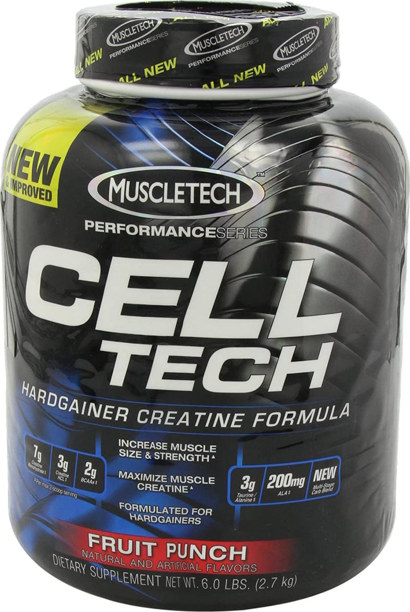 Creatine Monohydrate Powder | MuscleTech Cell-Tech Creatine Powder | Post Workout Drink | Creatine Supplements for Men and Women | Fruit Punch, 2.72 kg (56 Servings)