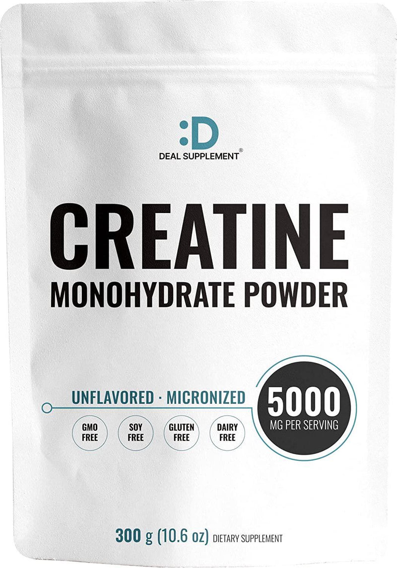 Creatine Monohydrate Powder 300 Grams (10.6oz), Unflavored | Pure | Micronized Creatine Powder, 5000mg(5g) Per Serving, 2 Month Supply, Vegan | Keto, Non-GMO, No Filler, No Additives - 60 Servings