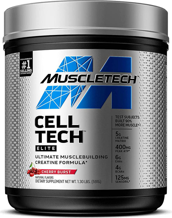 Creatine Powder | MuscleTech Cell-Tech Elite Creatine Powder | Post Workout Recovery Drink | Muscle Builder for Men and Women | Creatine HCl Supplement | Cherry Burst (20 Servings)