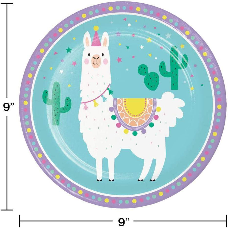 Creative Converting Llama Party Paper Plates, 8 ct, Multicolor, 9