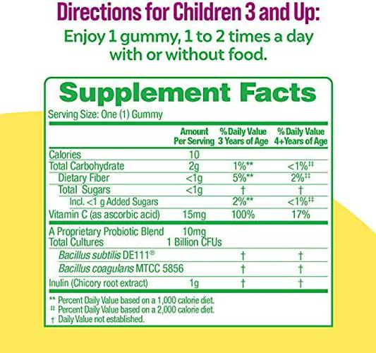 Culturelle Kids Daily Probiotic + Veggie Fiber Gummies , Prebiotic + Probiotic with Vitamin C Boost, Digestive + Immune Support*, Gluten Free, Mixed Berry Flavor, 60 Count