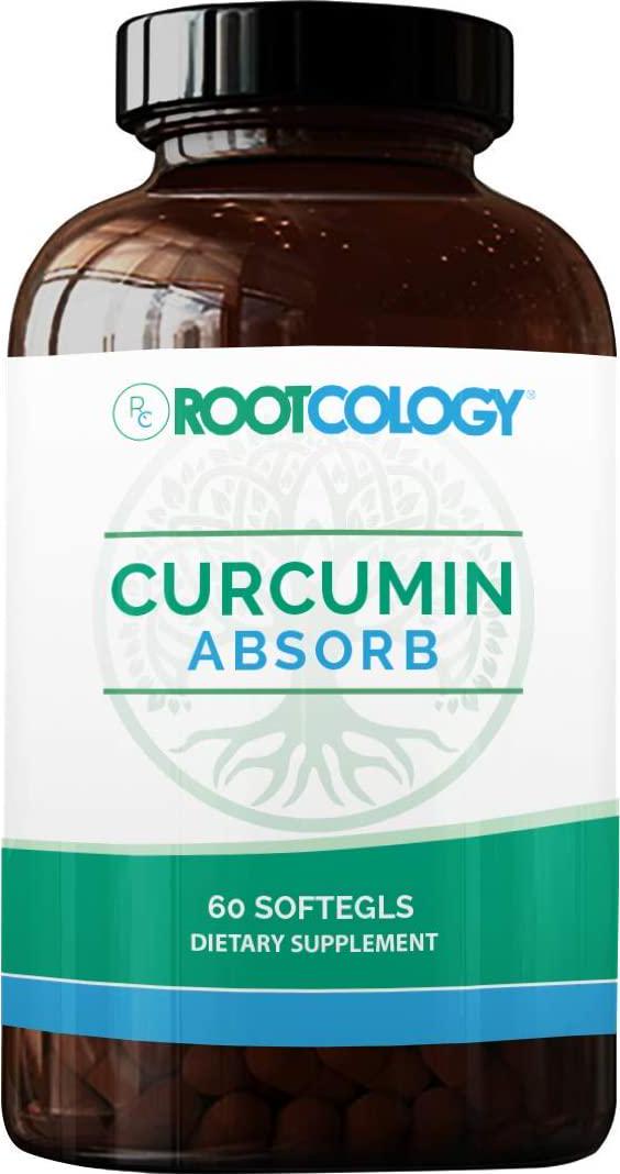 Curcumin Turmeric Blend Capsules - Rootcology Curcumin Absorb with 3 Bioactive Curcuminoids and Turmeric Oil by Izabella Wentz Author of The Hashimoto's Protocol (60 Softgels)