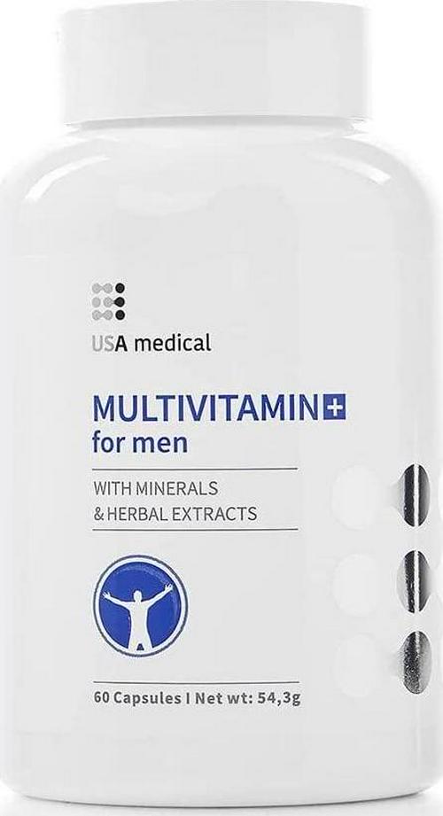 Daily Multivitamin for Men - USA Medical - Muscle, Prostate, Joint Support - 60 Capsules for Men's Health