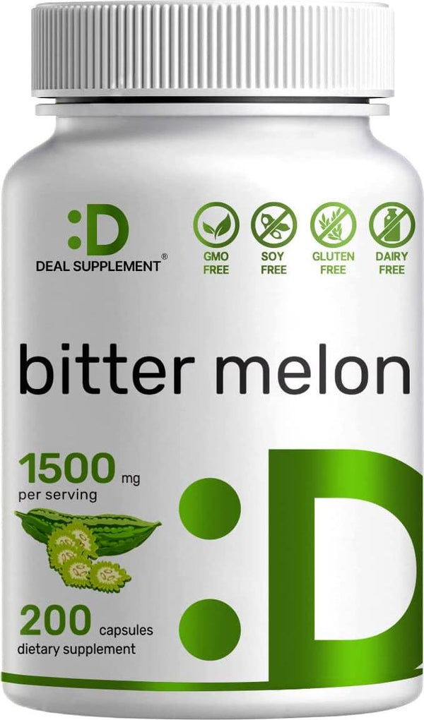Deal Supplement Bitter Melon 750mg, 180 Capsules, Balanced Blood Sugar Level Support, Non-GMO, Made in USA (180 Caps)