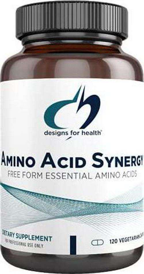 Designs for Health Amino Acid Synergy - Vegetarian Essential Amino Acids Supplement with BCAAs, Alpha-Ketoglutarate, Methionine + B6 (P-5-P) - Support for Athletes + Muscles (120 Capsules)