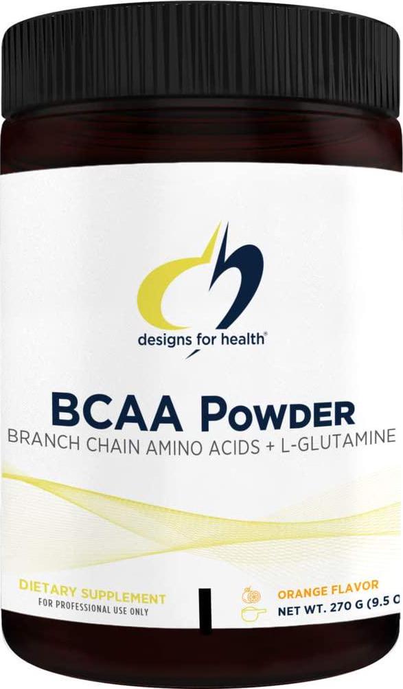 Designs for Health BCAA Powder with L-Glutamine - Branched Chain Amino Acids + L-Glutamine for Energy Support (30 Servings / 270g)