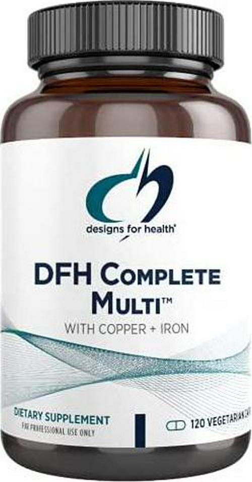 Designs for Health DFH Complete Multi with Copper + Iron - Premium Full Spectrum Multivitamin, Multimineral Supplement with Folate, Immune Support Vitamins Zinc + 1000 IU Vitamin D (120 Capsules)