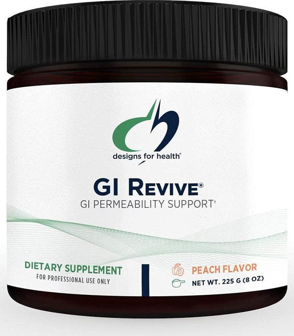 Designs for Health GI Revive Powder - Gut Health + Intestinal Lining Support Supplement - Slippery Elm, Cat's Claw, L-Glutamine, Marshmallow + More - GI Powder Drink Add-in (28 Servings / 225g)