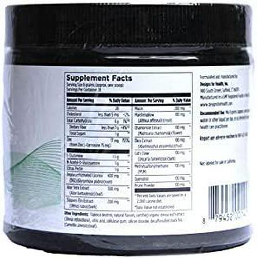 Designs for Health GI Revive Powder - Gut Health + Intestinal Lining Support Supplement - Slippery Elm, Cat's Claw, L-Glutamine, Marshmallow + More - GI Powder Drink Add-in (28 Servings / 225g)