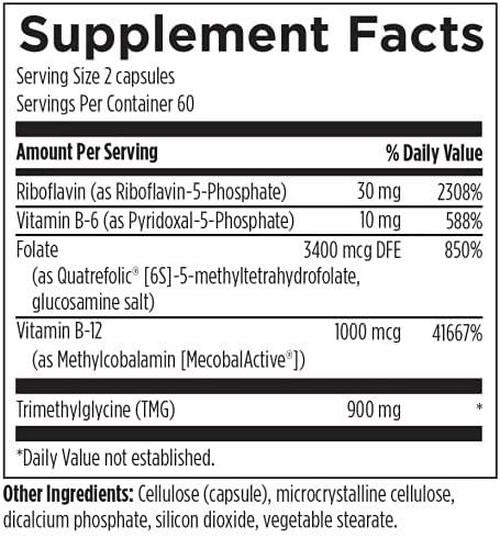 Designs for Health Homocysteine Supreme - Methylation + Cardiovascular Support Supplement with Folate, Vitamins B12, B2, B6 (P-5-P) + TMG - Non-GMO (120 Capsules)