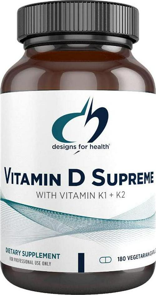 Designs for Health - Vitamin D Supreme - 5000 IU D3 + Vitamin K1 + K2 MK7 180 Capsules