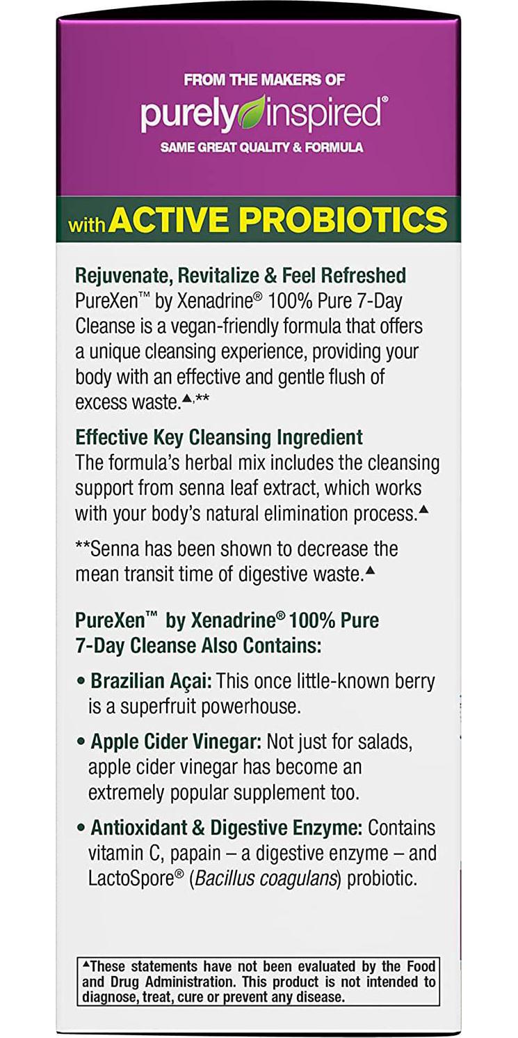 Detox Cleanse | Purely Inspired 7 Day Cleanse and Detox Pills | Acai Berry Cleanse | Whole Body Cleanse Detox for Women and Men | Body Detox with Senna Leaf and Digestive Enzymes | 42 Acai Berry Capsules
