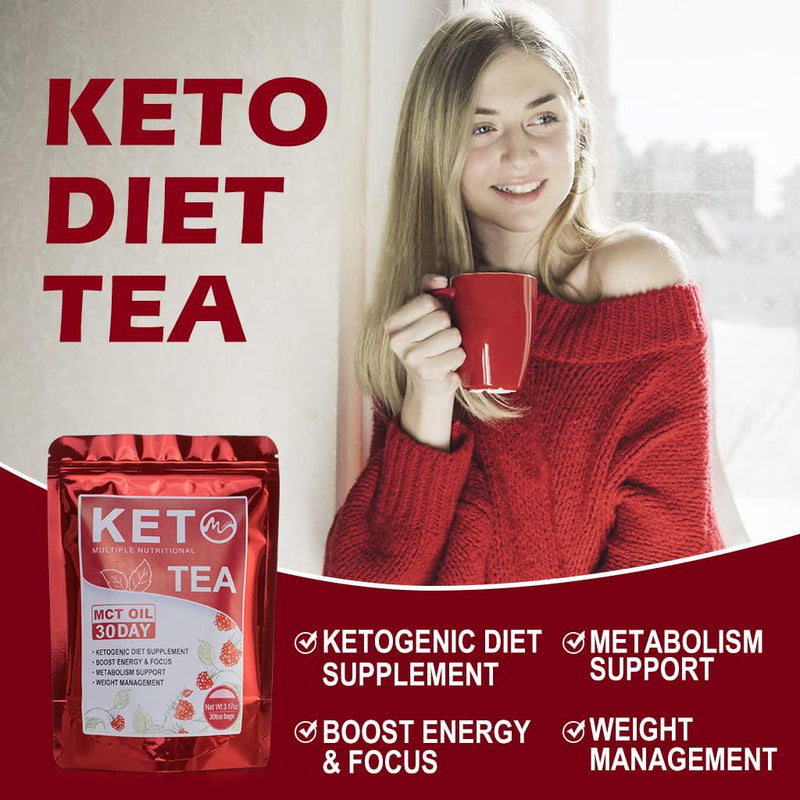 Detox tea for Weight Loss - Skinny Slimming Tea for Colon Cleanse and Belly Fat, Herbal Keto Weight Loss Tea Bags with MCT Oil for Weight Management - 30 Days