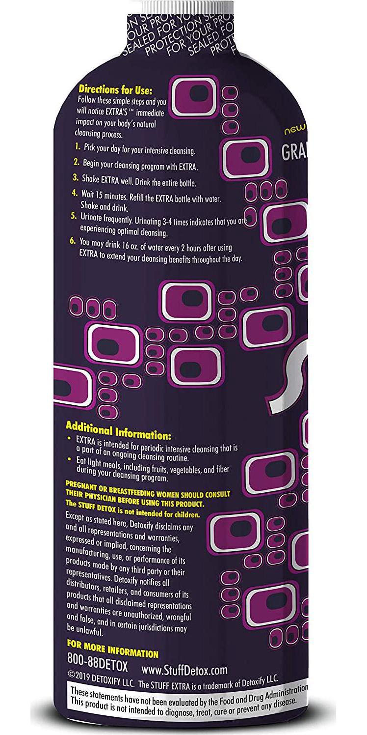 Detoxify The Stuff Extra Grape Flavor 20 oz | Professionally Formulated Intense Herbal Cleanse | Enhances Your Body s Natural Cleansing Processes