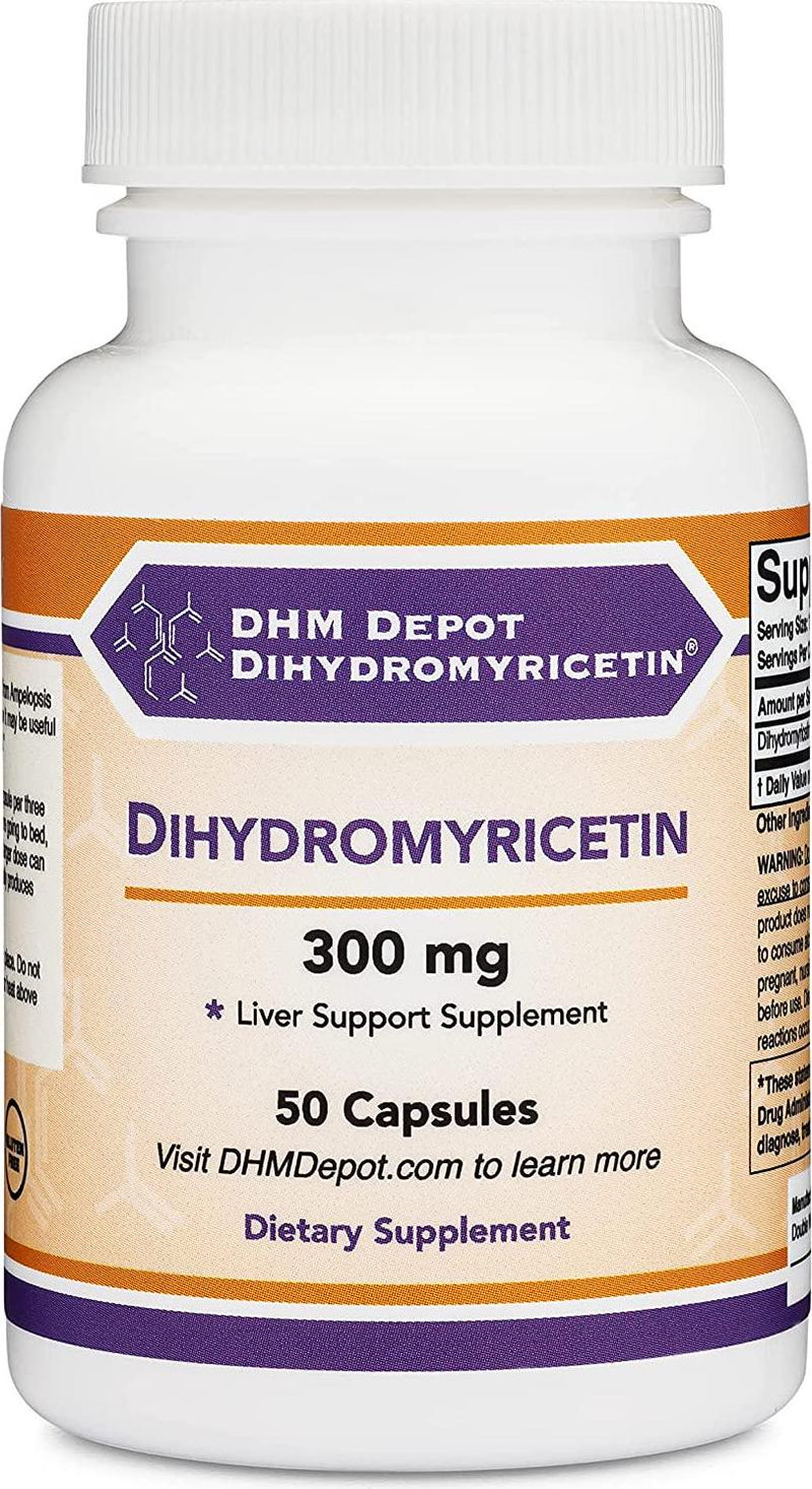 Dihydromyricetin (DHM) 50 Capsules, 300mg - Hangover Prevention Pills, Cure Hangovers Before They Start (Third Party Tested) Made in The USA by Double Wood Supplements (DHM Depot)