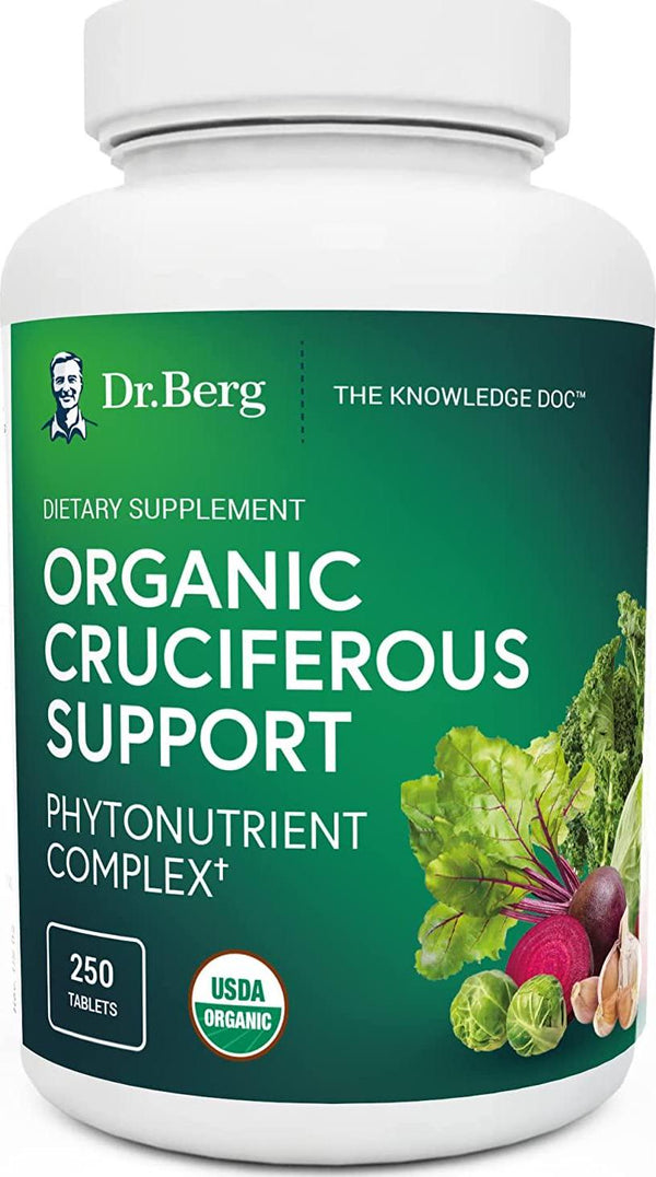 Dr. Berg's Cruciferous Superfood - Whole Food Vegetable Supplement w/ Organic Freeze-Dried Phytonutrient and Antioxidants Blend - Boost Energy, Support Immune System and Liver Detox - 250 Veggie Capsules