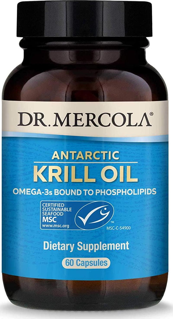 Dr. Mercola Antarctic Krill Oil, 30 Servings, MSC Certified, Non GMO, Soy-Free, Gluten Free, 60 Count (Pack of 1)