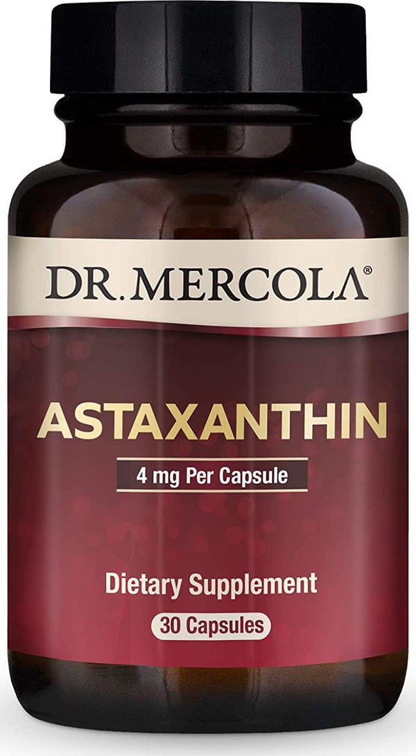 Dr Mercola Astaxanthin 4mg, 30 Servings (30 Capsules), Non GMO, Soy Free, Gluten Free
