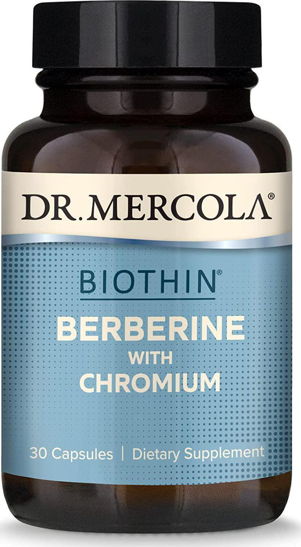 Dr. Mercola Biothin Berberine with Chromium Dietary Supplement, 30 Servings (30 Capsules), Non GMO, Gluten Free, Soy Free