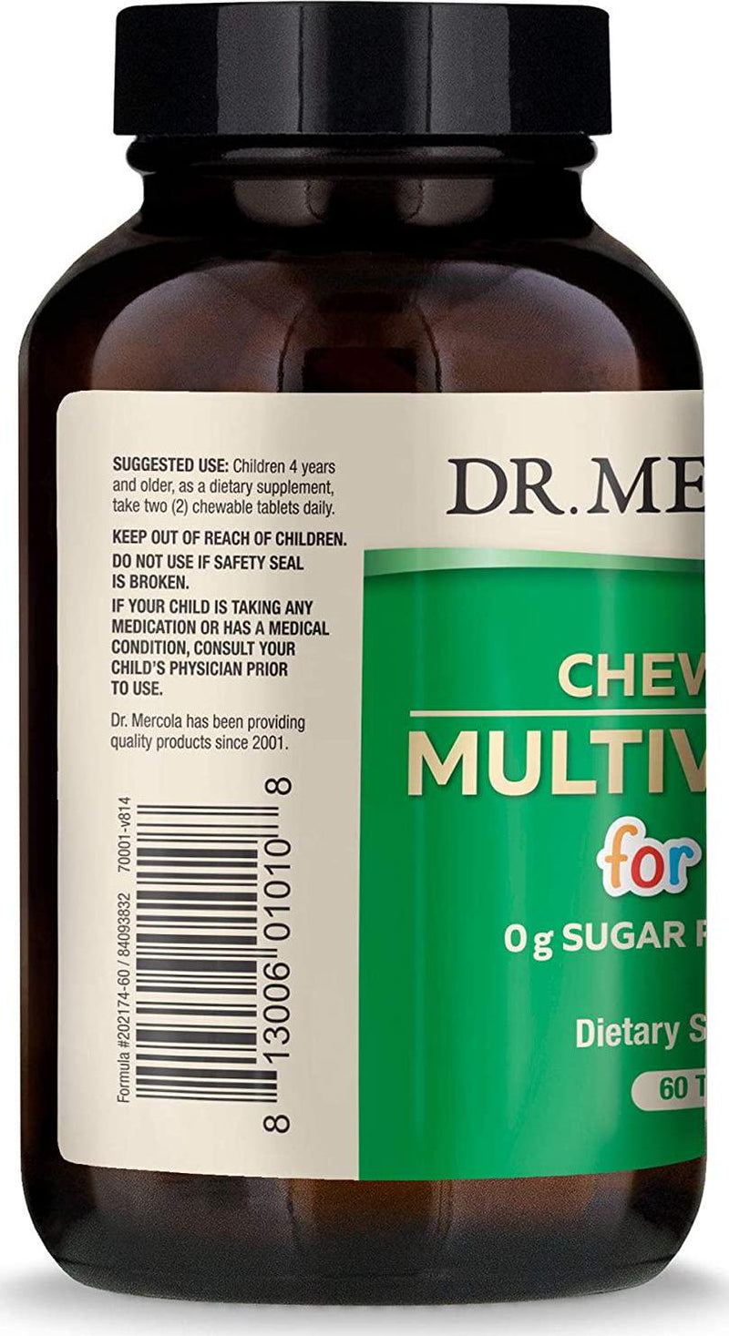 Dr. Mercola, Chewable Multivitamin for Kids, 30 Servings (60 Tablets), non GMO, Soy-Free, Gluten-Free