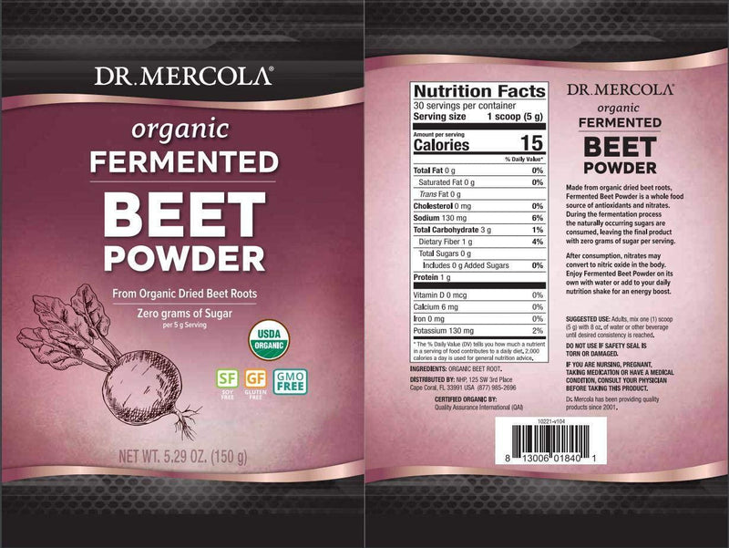 Dr Mercola Fermented Beet Powder - Dried Beet Root, 150g