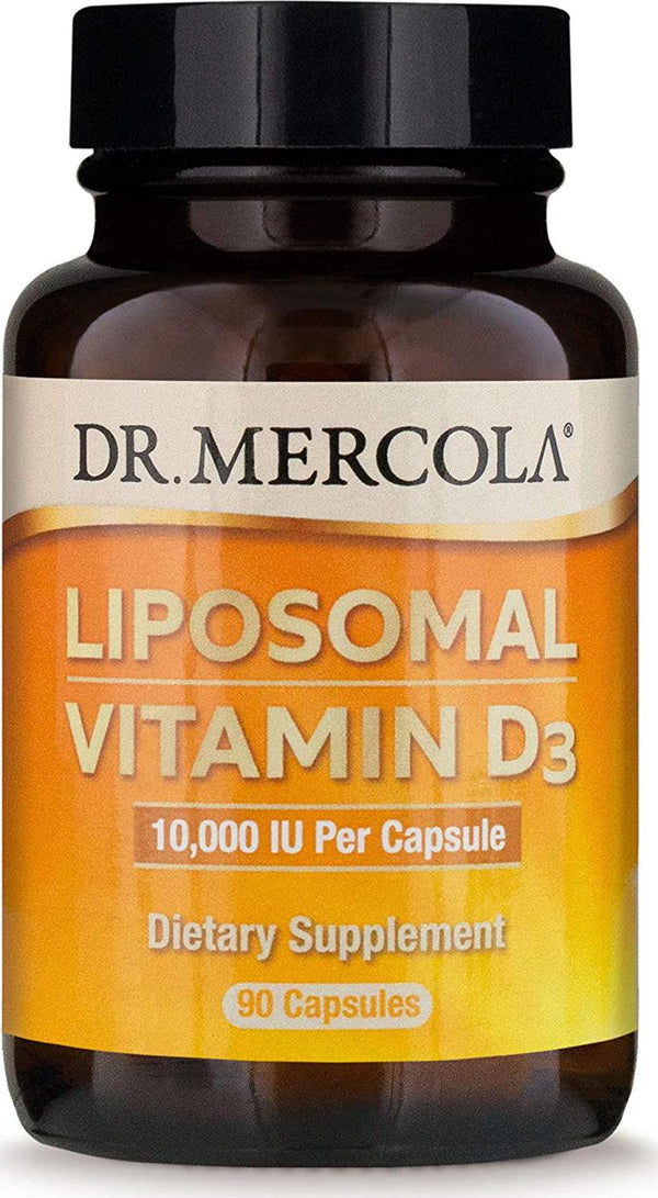 Dr. Mercola Liposomal Vitamin D3 10000 IU Day Dietary Supplement, 90 Servings (90 Capsules), Non GMO, Soy Free, Gluten Free