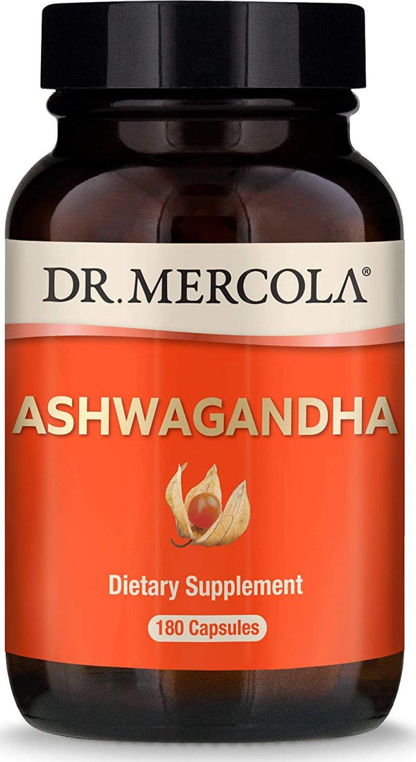 Dr. Mercola, Organic Ashwagandha Capsules, 90 Servings (800mg, 180 Capsules), Non GMO, Soy Free, Gluten Free