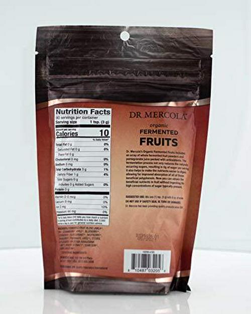 Dr. Mercola, Organic Fermented Fruits, 9.5 oz (270 g), 90 Servings, Certified Organic, Non GMO, Soy Free, Gluten Free, USDA Organic