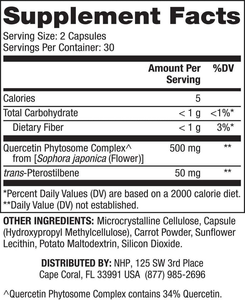 Dr. Mercola Quercetin and Pterostilbene Advanced Dietary Supplement, 30 Servings (60 Capsules), Supports Lung and Immune Health*, Non GMO, Soy Free, Gluten Free