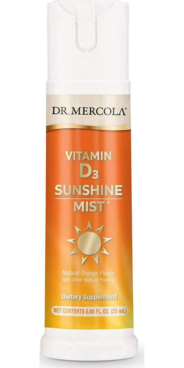 Dr. Mercola Sunshine Mist Vitamin D3 Spray (5000 IU) Dietary Supplement, 0.85 FL. oz. (25 mL)(36 Servings), Supports Heart and Immune Health, Non GMO, Soy Free, Gluten Free