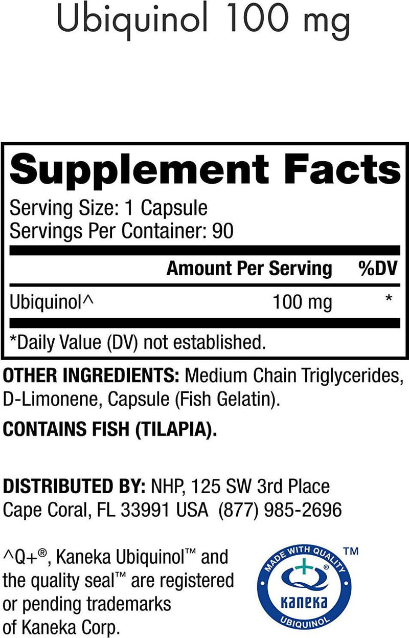 Dr. Mercola Ubiquinol 100mg - 90 Capsules - High Absorption CoQ10 Kaneka Antioxidant - for Heart Health Energy Boost and Muscle Pain Relief - Non GMO and Gluten Free