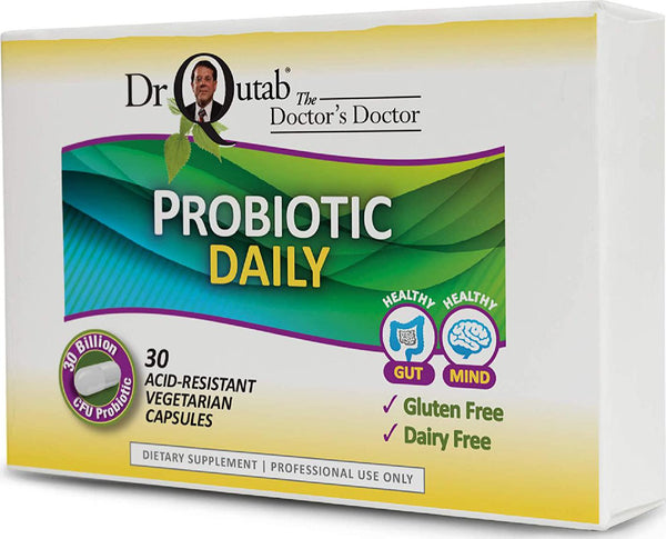 Dr Qutab The Doctor's Doctor, Probiotic Daily, 30 Billion CFU Probiotic, 30 Acid Resistant Vegetarian Capsules, Gluten and Dairy Free