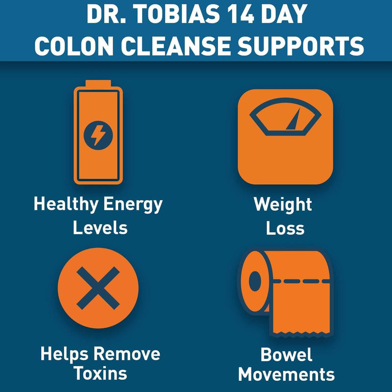 Dr. Tobias Colon 14 Day Cleanse, Supports Healthy Bowel Movements, Colon Cleanse Detox, Advanced Cleansing Formula with Fiber, Herbs and Probiotics, Non-GMO, 28 Capsules (1-2 Daily)