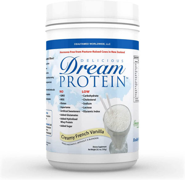 Dream Protein Whey Protein Powder, Creamy French Vanilla, 720 Gram