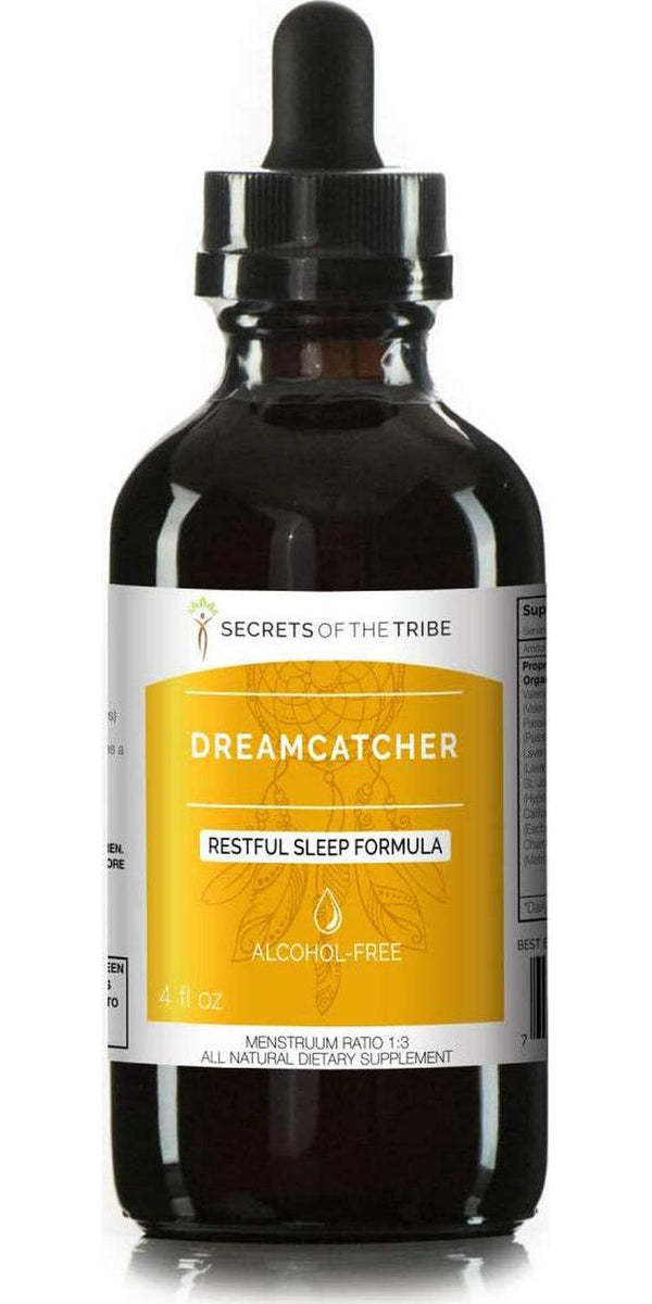 Dream Secret Alcohol-Free Extract, Tincture, Glycerite Valerian, Passionflower, Lavender, St. John's Wort, California Poppy, Chamomile. Restful Sleep Formula (4 FL OZ)